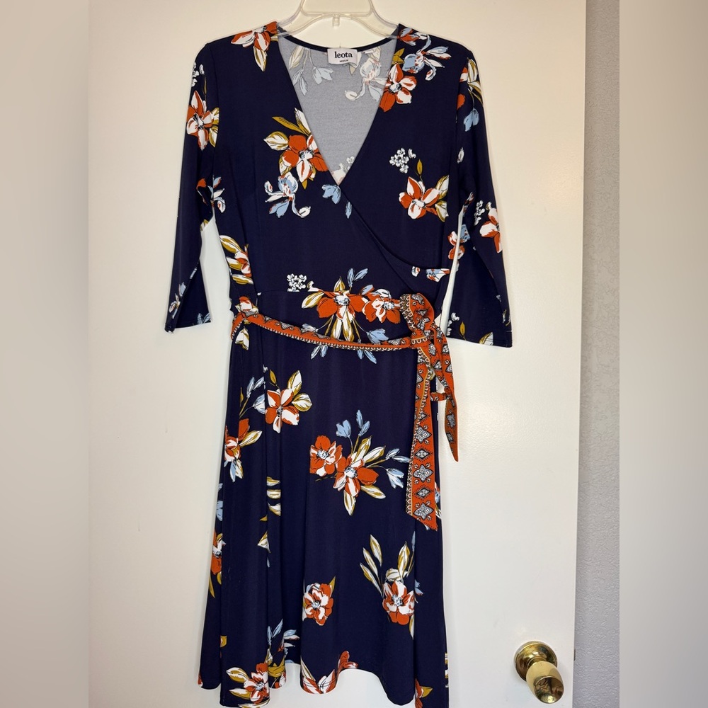 Leota Navy Floral Long Sleeve Dress